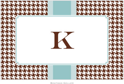Boatman Geller - Personalized Placemats (Alex Houndstooth Chocolate - Laminated) Boatman Geller - Personalized Placemats (Alex Houndstooth Chocolate - Laminated)