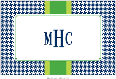 Boatman Geller - Personalized Placemats (Alex Houndstooth Navy - Laminated) Boatman Geller - Personalized Placemats (Alex Houndstooth Navy - Laminated)
