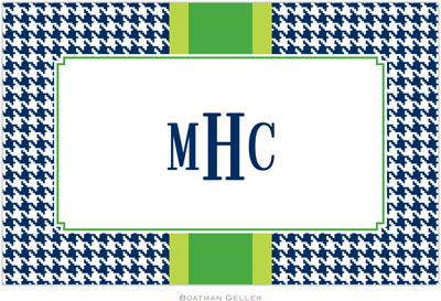 Boatman Geller - Personalized Placemats (Alex Houndstooth Navy - Disposable)