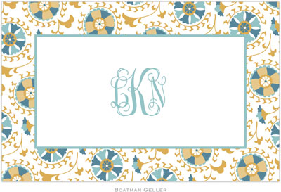 Boatman Geller - Personalized Placemats (Suzani Gold - Laminated) Boatman Geller - Personalized Placemats (Suzani Gold - Laminated)