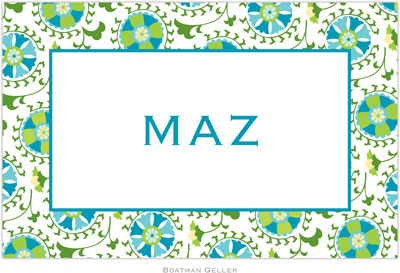 Boatman Geller - Personalized Placemats (Suzani Teal - Laminated)