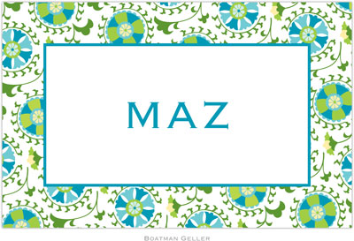 Boatman Geller - Personalized Placemats (Suzani Teal - Disposable) Boatman Geller - Personalized Placemats (Suzani Teal - Disposable)