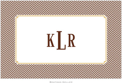 Boatman Geller - Personalized Placemats (Herringbone Chocolate - Disposable)