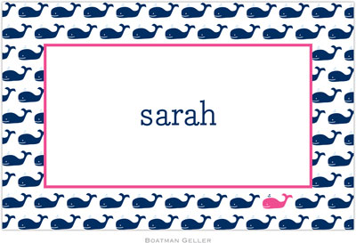 Boatman Geller - Personalized Placemats (Whale Repeat Navy - Laminated) Boatman Geller - Personalized Placemats (Whale Repeat Navy - Laminated)