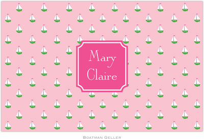 Boatman Geller - Personalized Placemats (Little Sailboat Pink Preset - Laminated) Boatman Geller - Personalized Placemats (Little Sailboat Pink Preset - Laminated)