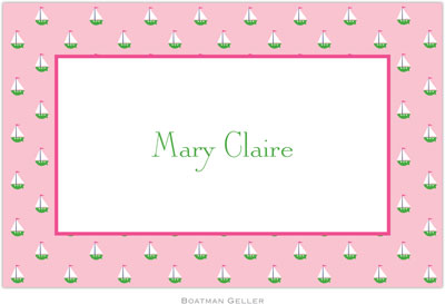 Boatman Geller - Personalized Placemats (Little Sailboat Pink - Disposable) Boatman Geller - Personalized Placemats (Little Sailboat Pink - Disposable)