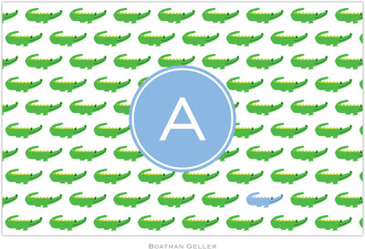 Boatman Geller - Personalized Placemats (Alligator Repeat Blue Preset - Laminated) Boatman Geller - Personalized Placemats (Alligator Repeat Blue Preset - Laminated)