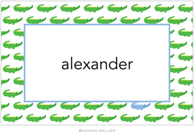 Boatman Geller - Personalized Placemats (Alligator Repeat Blue - Disposable)