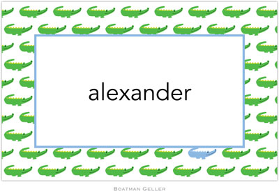 Boatman Geller - Personalized Placemats (Alligator Repeat Blue - Disposable) Boatman Geller - Personalized Placemats (Alligator Repeat Blue - Disposable)