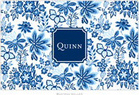 Boatman Geller - Personalized Placemats (Classic Floral Blue Preset - Disposable)