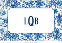 Boatman Geller - Personalized Placemats (Classic Floral Blue - Disposable)