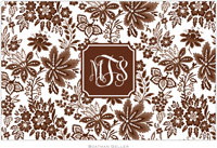 Boatman Geller - Personalized Placemats (Classic Floral Brown Preset - Laminated)