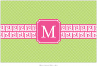Boatman Geller - Personalized Placemats (Greek Key Band Pink Preset - Laminated)