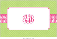 Boatman Geller - Personalized Placemats (Greek Key Band Pink - Laminated)