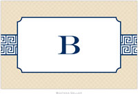 Boatman Geller - Personalized Placemats (Greek Key Band Navy - Laminated)