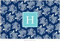 Boatman Geller - Personalized Placemats (Coral Repeat Navy Preset - Laminated)