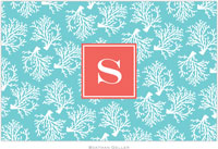 Boatman Geller - Personalized Placemats (Coral Repeat Teal Preset - Laminated)
