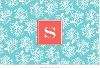 Boatman Geller - Personalized Placemats (Coral Repeat Teal Preset - Laminated)