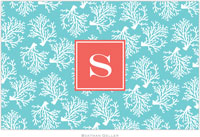 Boatman Geller - Personalized Placemats (Coral Repeat Teal Preset - Disposable)