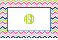 Boatman Geller - Personalized Placemats (Chevron Pink Navy & Lime - Laminated)