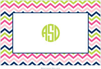 Boatman Geller - Personalized Placemats (Chevron Pink Navy & Lime - Disposable)