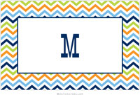 Boatman Geller - Personalized Placemats (Chevron Blue Orange & Lime - Laminated)