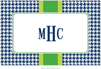 Boatman Geller - Personalized Placemats (Alex Houndstooth Navy - Laminated)