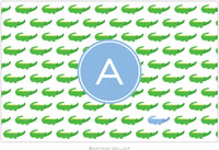Boatman Geller - Personalized Placemats (Alligator Repeat Blue Preset - Laminated)