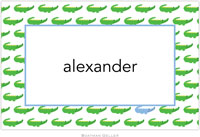 Boatman Geller - Personalized Placemats (Alligator Repeat Blue - Laminated)
