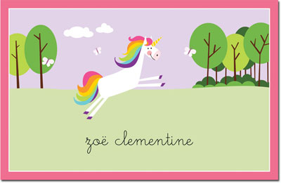 Boatman Geller - Personalized Disposable Placemats (Unicorn)