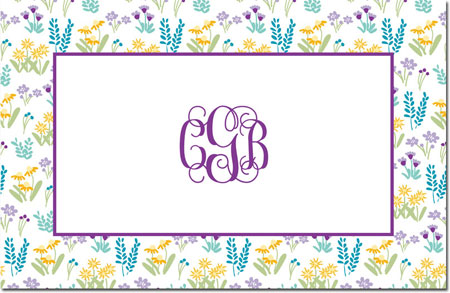 Boatman Geller - Personalized Placemats (Flower Fields Purple - Laminated)
