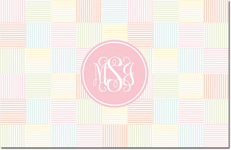 Boatman Geller - Personalized Placemats (Seersucker Patch Light Pink - Disposable) Boatman Geller - Personalized Placemats (Seersucker Patch Light Pink - Disposable)