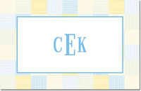 Boatman Geller - Personalized Placemats (Seersucker Patch Light Blue - Laminated)