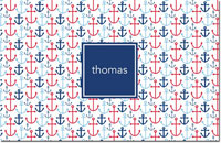 Boatman Geller - Personalized Placemats (Happy Anchor Blue - Laminated)