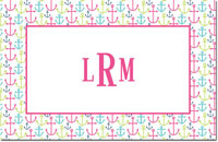 Boatman Geller - Personalized Placemats (Happy Anchors Pink - Laminated)