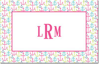 Boatman Geller - Personalized Placemats (Happy Anchors Pink - Disposable)