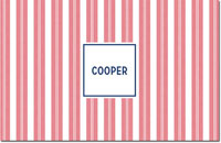 Boatman Geller - Personalized Placemats (Vineyard Stripe Cherry - Laminated)