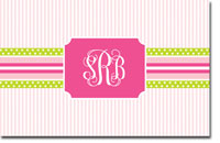 Boatman Geller Laminated Placemat - Grosgrain Ribbon Pink & Green