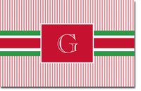 Boatman Geller Laminated Placemat - Grosgrain Ribbon Red & green