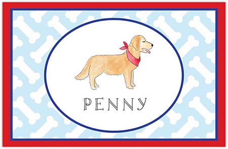 Laminated Placemats by Kelly Hughes Designs (Create-Your-Own Furry Friends Red/Blue)