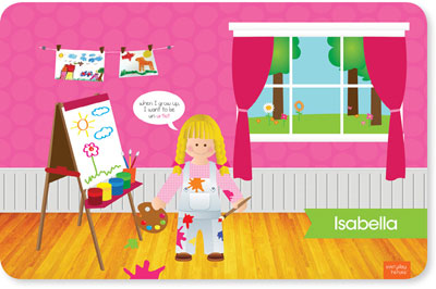 Spark & Spark Laminated Placemats - Artist At Work (Blonde Girl) Spark & Spark Laminated Placemats - Artist At Work (Blonde Girl)