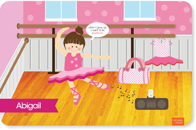 Spark & Spark Laminated Placemats - Ballerina Studio (Brunette Girl)