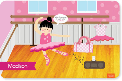 Spark & Spark Laminated Placemats - Ballerina Studio (Black Hair Girl)