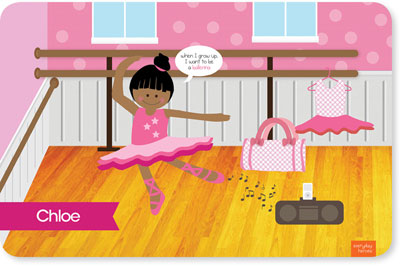 Spark & Spark Laminated Placemats - Ballerina Studio (African-American Girl)