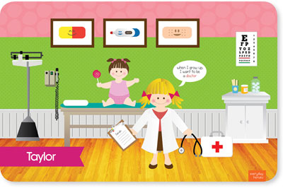 Spark & Spark Laminated Placemats - Doctor's Visit (Blonde Girl)