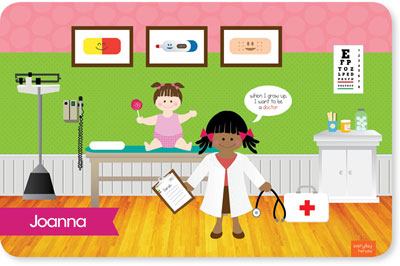Spark & Spark Laminated Placemats - Doctor's Visit (African-American Girl)