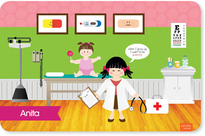 Spark & Spark Laminated Placemats - Doctor's Visit (Asian Girl)
