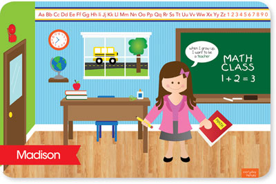 Spark & Spark Laminated Placemats - Learning Time (Brunette Girl) Spark & Spark Laminated Placemats - Learning Time (Brunette Girl)