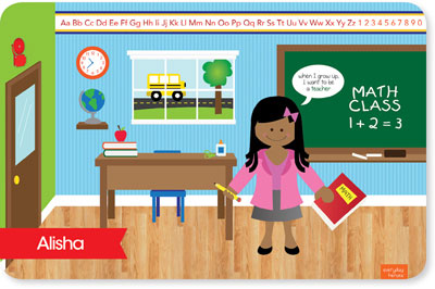 Spark & Spark Laminated Placemats - Learning Time (African-American Girl)
