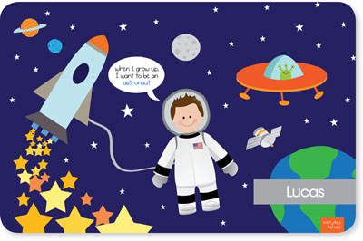 Spark & Spark Laminated Placemats - Fly To The Moon (Brunette Boy)